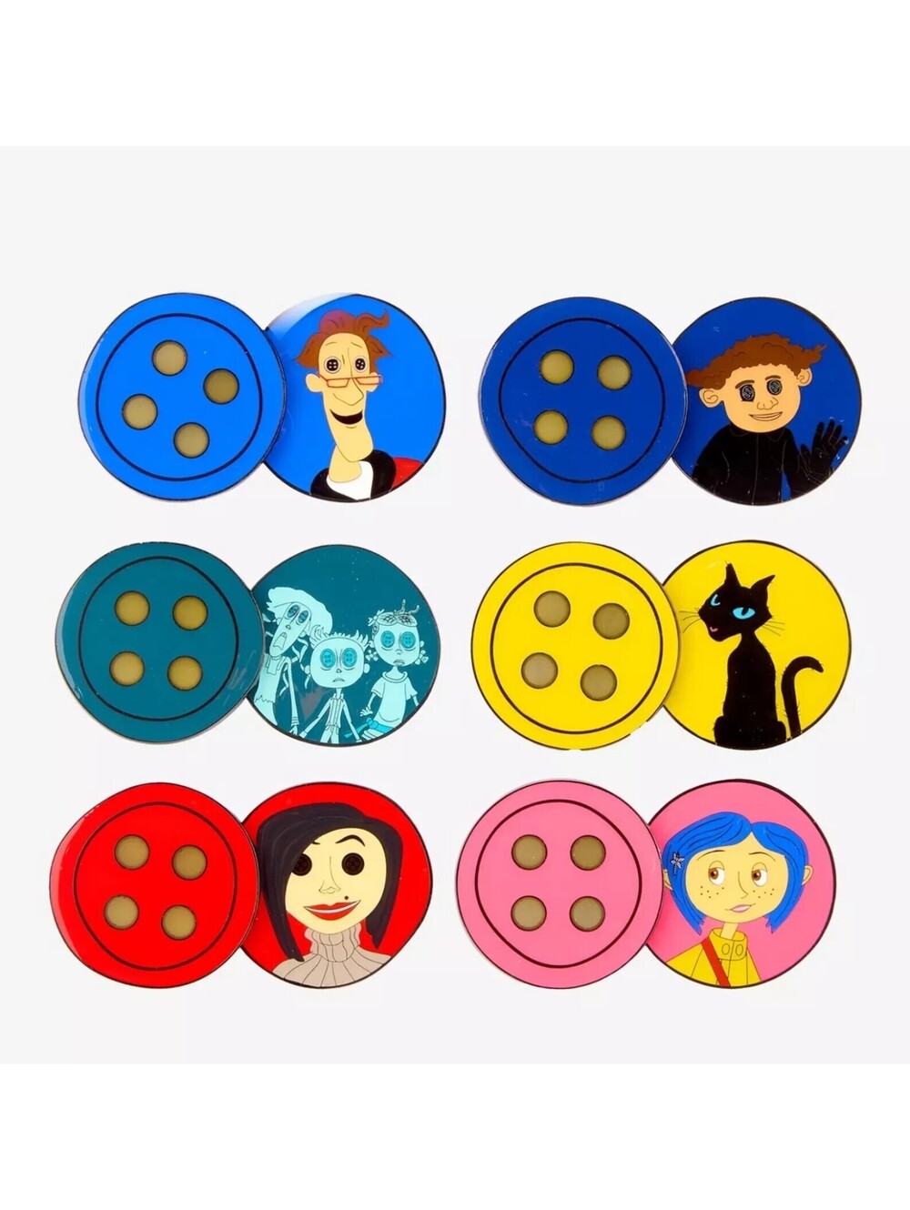 Loungefly Coraline Button Stained Glass Hinged Blind Box Enamel Pin